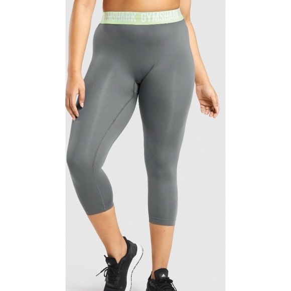 Gymshark Seamless Cropped Leggings Grey - Picture 1 of 7